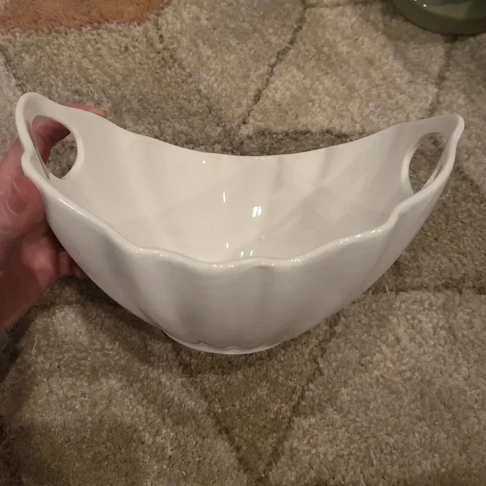 10 Strawberry Street Whittier Boat Bowl with Wave Texture